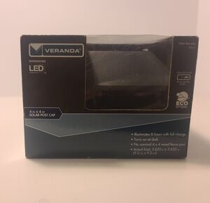 Veranda Integrated LED Light 4x4 Solar Post Cap Black 1002 964 063 (I-F4)